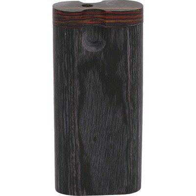 BLACK WOOD LARGE DUGOUT W/ POKER 1CT